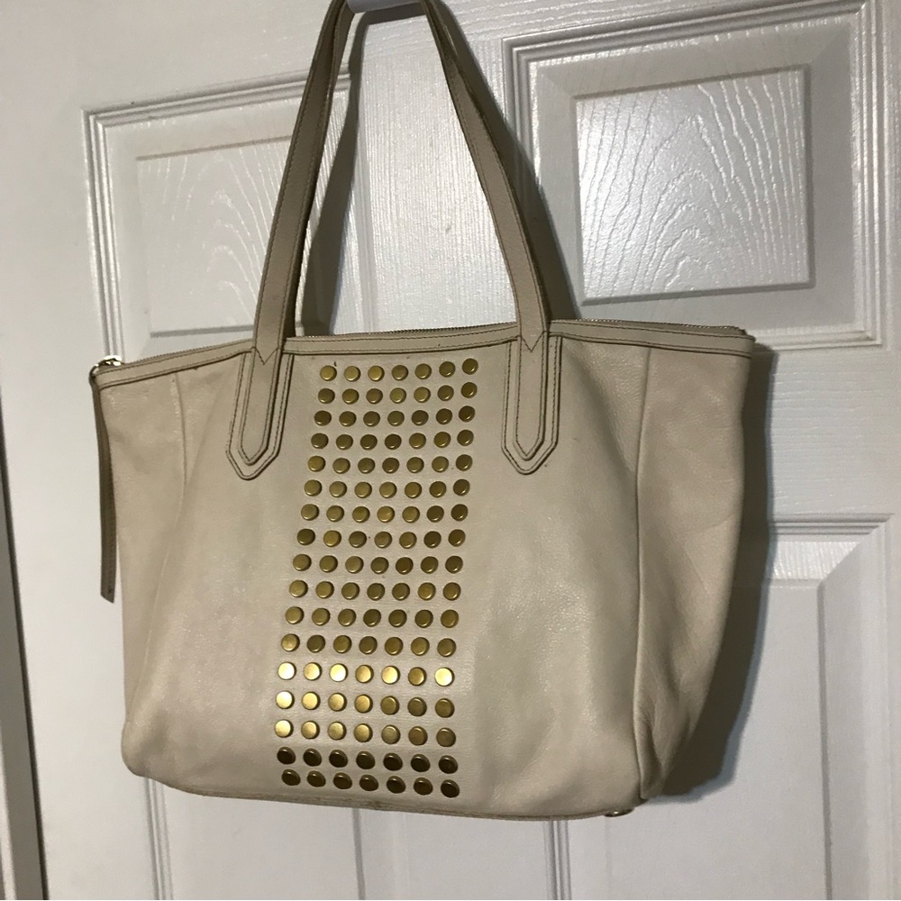 Fossil Sydney Bag Shopper Gold Studded Purse
